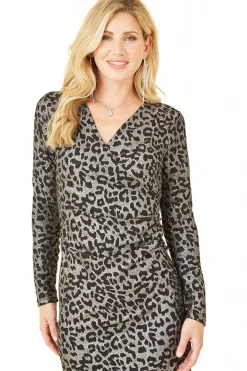 Women Mela London Leopard Print Bodycon Midi Dress