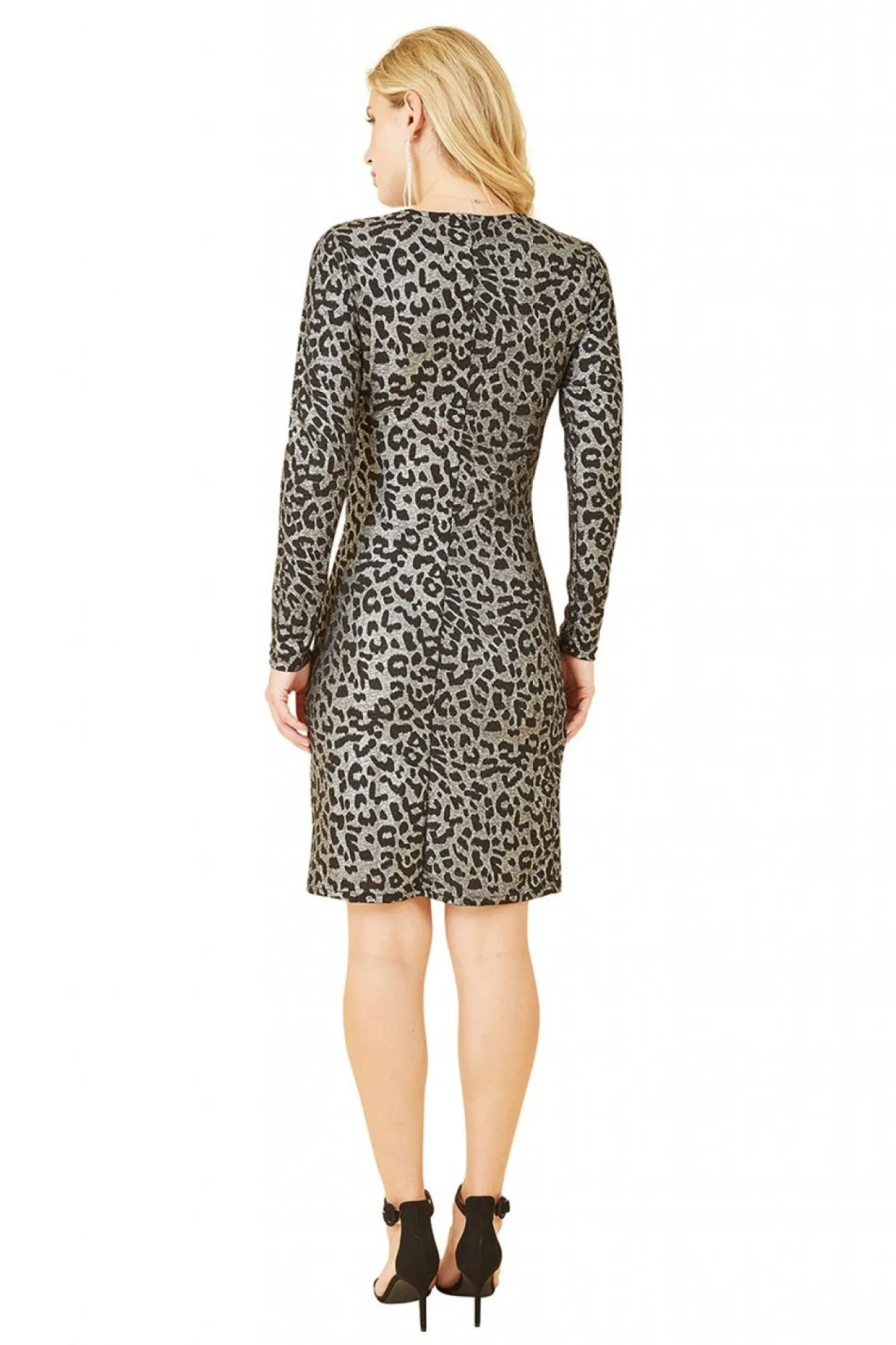 Women Mela London Leopard Print Bodycon Midi Dress