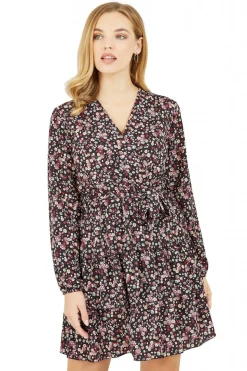 Women Mela London Mela Ditsy Flower Wrap Frill Dress