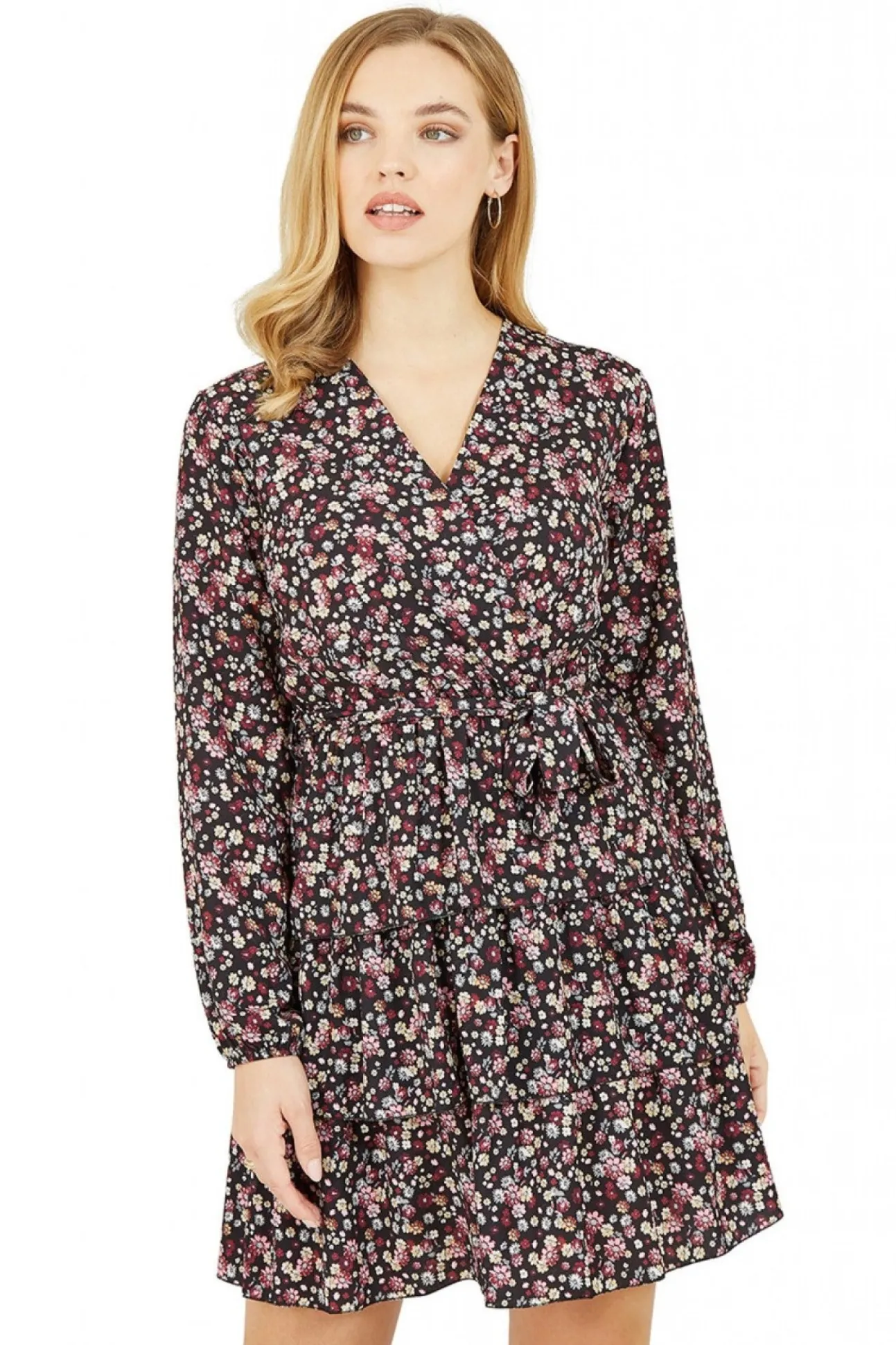 Women Mela London Mela Ditsy Flower Wrap Frill Dress