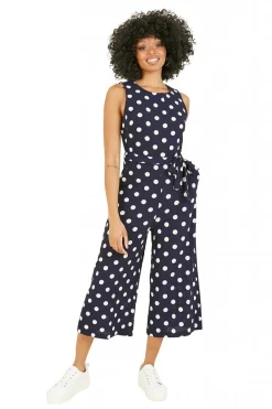 Women Mela London Polka Dot Culotte Jumpsuit