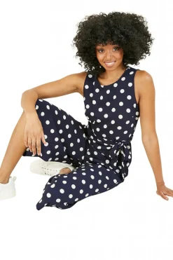 Women Mela London Polka Dot Culotte Jumpsuit
