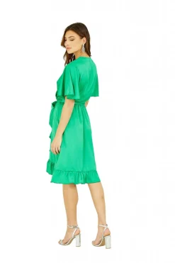 Women Mela London Satin Wrap Dress