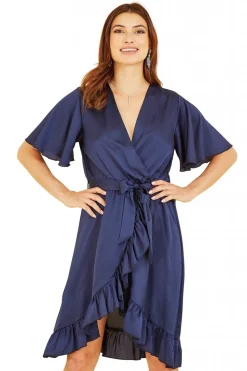 Women Mela London Satin Wrap Dress