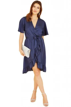 Women Mela London Satin Wrap Dress