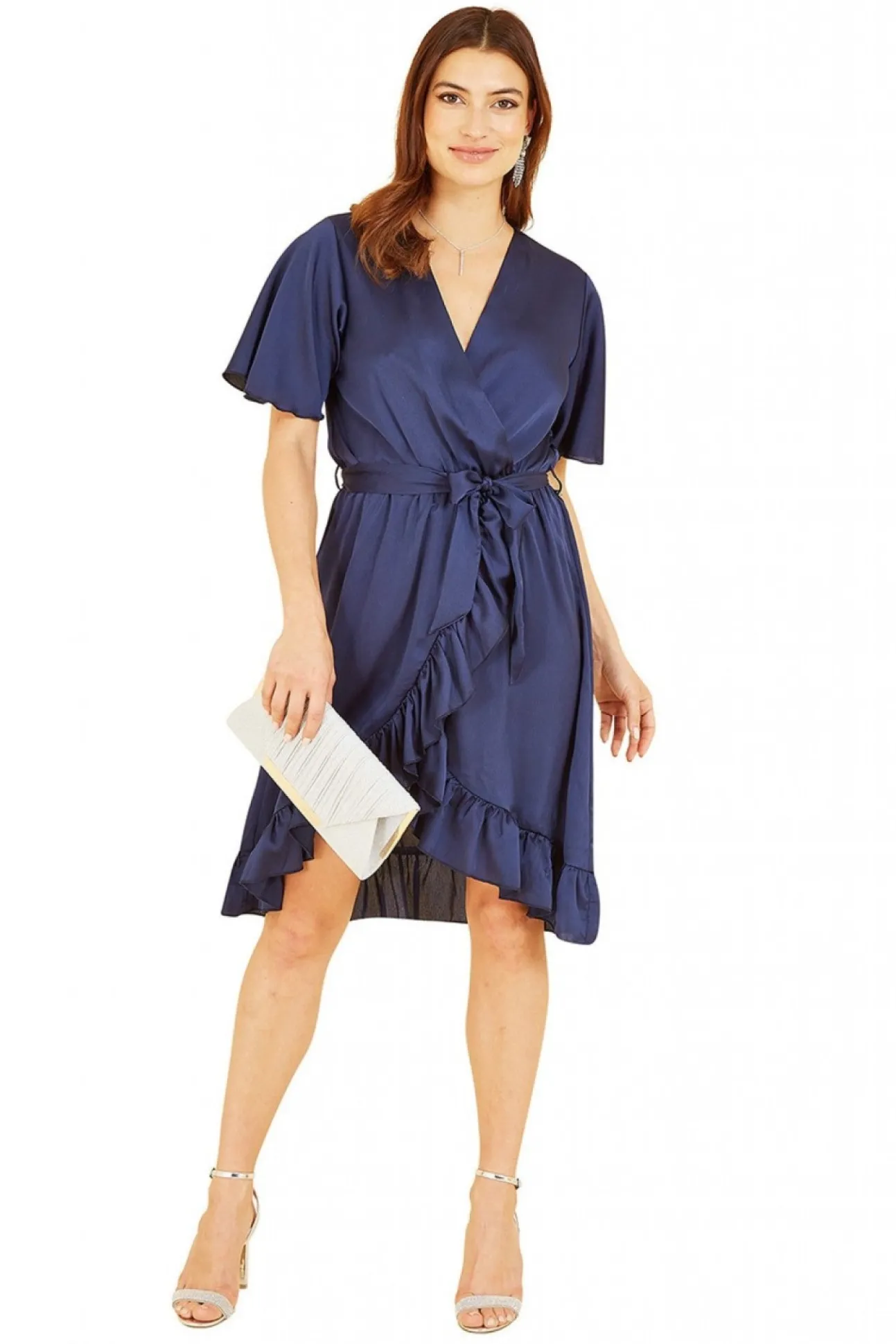 Women Mela London Satin Wrap Dress