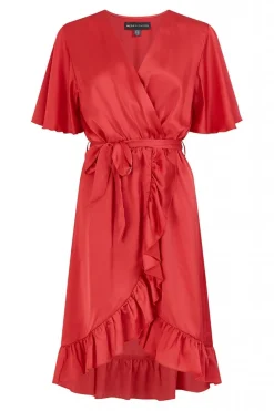 Women Mela London Satin Wrap Dress