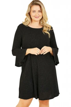 Women Mela London Sparkle Tunic With Fluted Sleeves