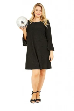 Women Mela London Sparkle Tunic With Fluted Sleeves