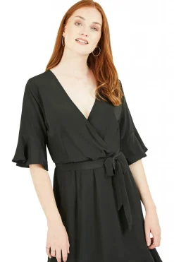 Women Mela London Wrap Dropped Sleeve Dress