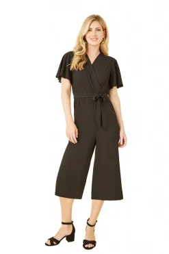 Women Mela London Wrap Over Jumpsuit With Angel Sleeve