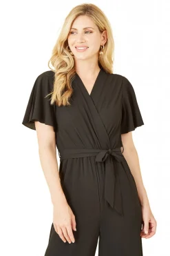 Women Mela London Wrap Over Jumpsuit With Angel Sleeve