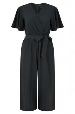 Women Mela London Wrap Over Jumpsuit With Angel Sleeve