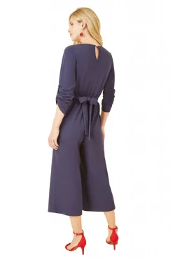 Women Mela London Wrap Over Stretch Jumpsuit With Gold Belt