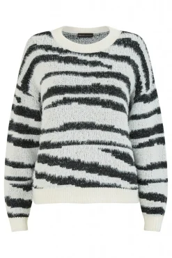 Women Mela London Zebra Knitted Fluffy Jumper
