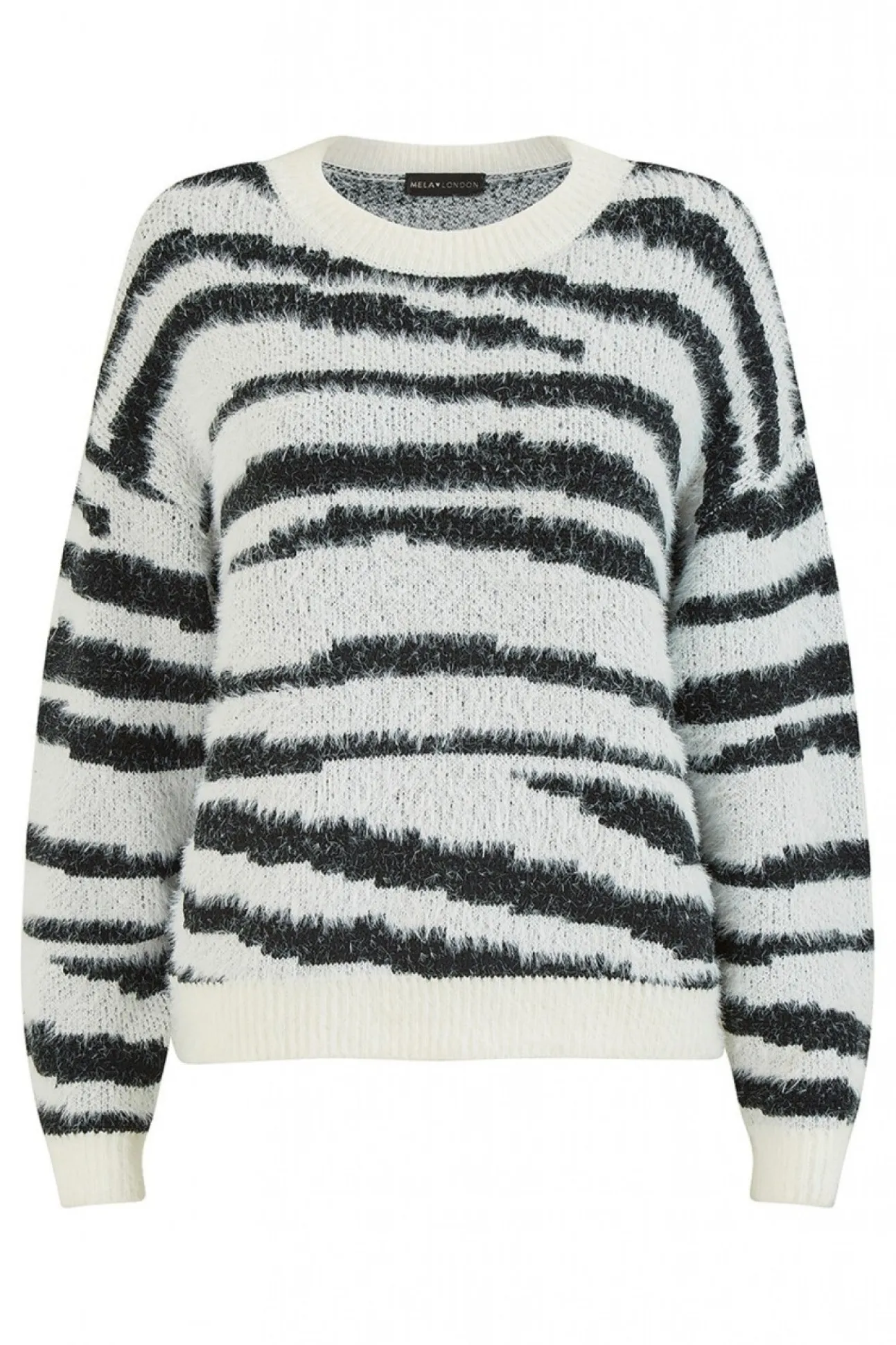 Women Mela London Zebra Knitted Fluffy Jumper