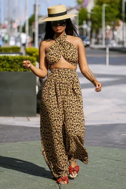 Women SETSOFRAN London Leopard Print Pants Set