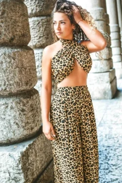 Women SETSOFRAN London Leopard Print Pants Set