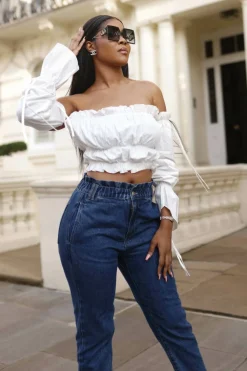 Women SETSOFRAN London Ruffle Crop Top