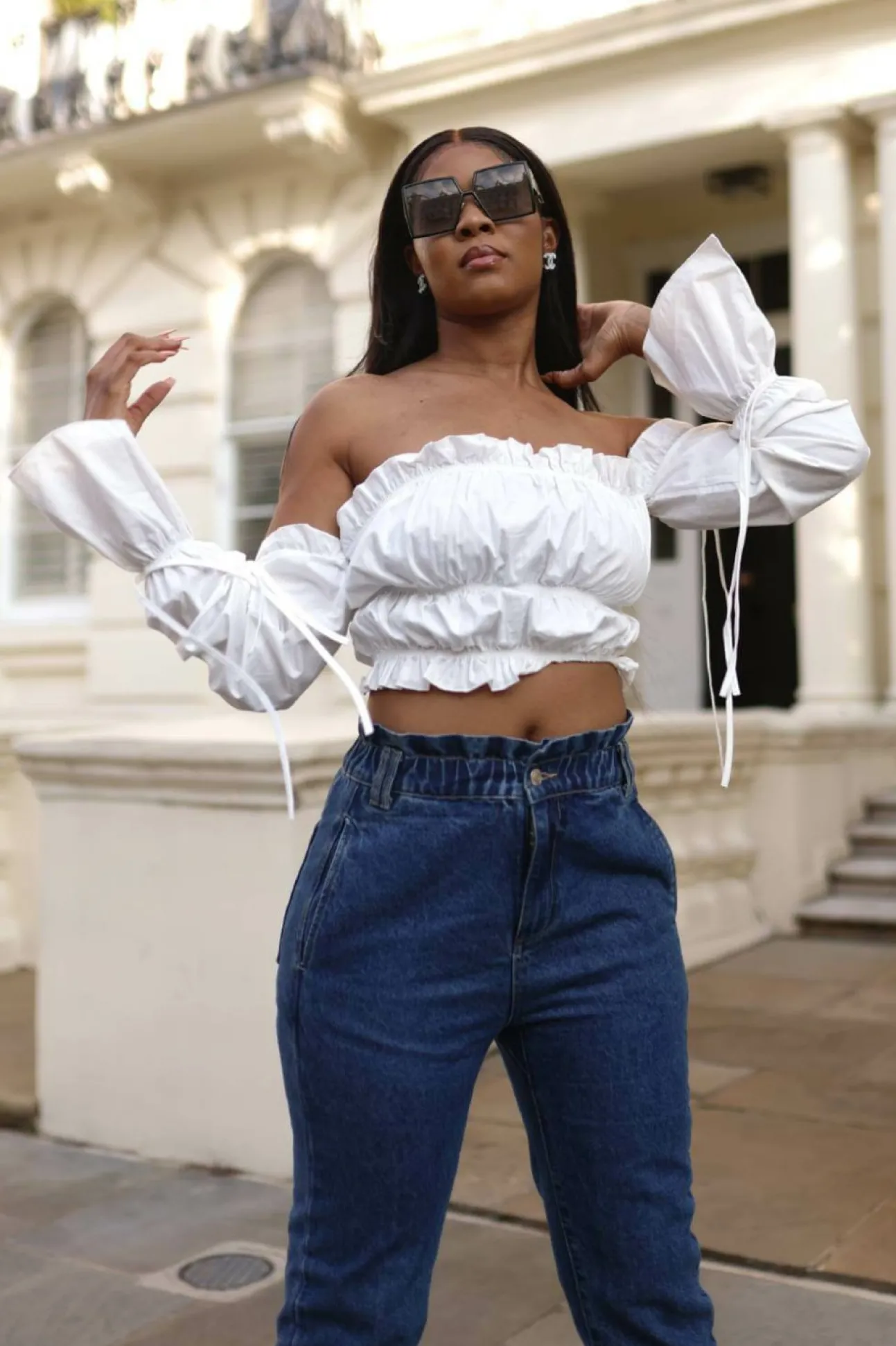 Women SETSOFRAN London Ruffle Crop Top