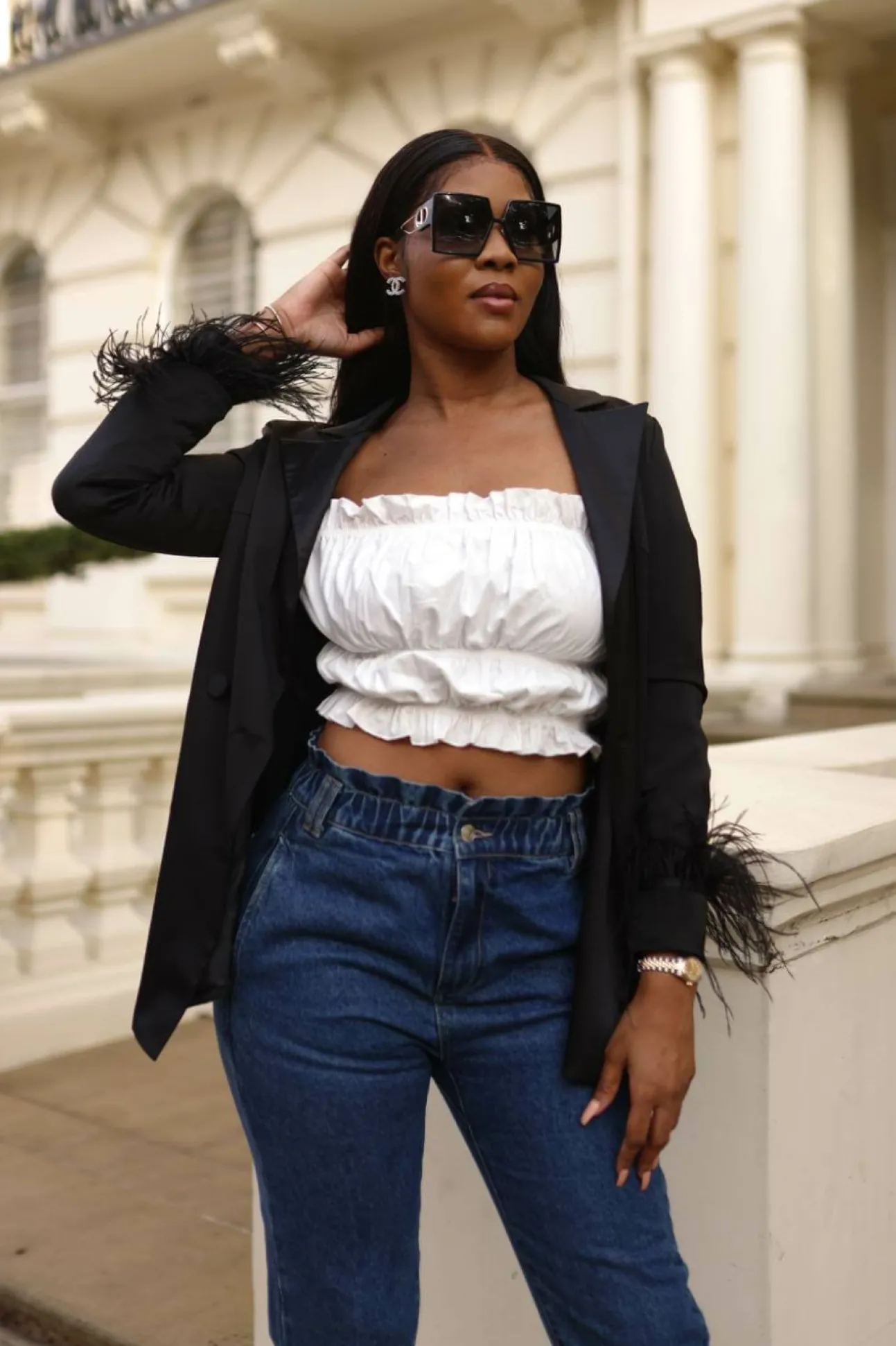 Women SETSOFRAN London Ruffle Crop Top