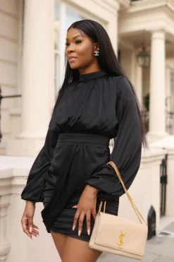 Women SETSOFRAN London Satin Blouson Dress
