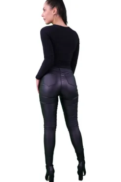 Women Signage Pu Legging Casual