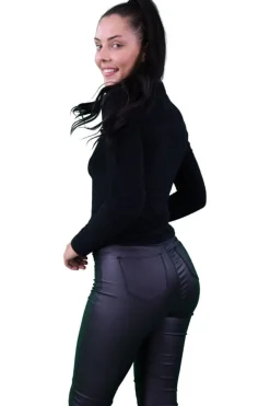 Women Signage Pu Legging Casual