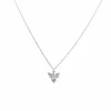 Women White Leaf Little Bee Necklace In Satin