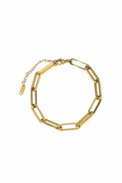 Women White Leaf Long Links Bracelet In