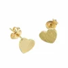 Women White Leaf Small Heart Earring In