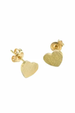 Women White Leaf Small Heart Earring In
