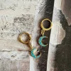 Women Wisteria London Cadence Turquoise Huggie Hoop Earrings