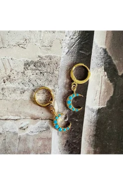 Women Wisteria London Cadence Turquoise Huggie Hoop Earrings