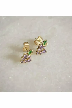 Women Wisteria London Dainty Grape Stud Earrings