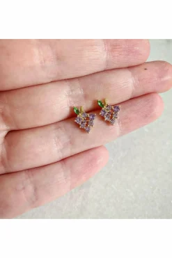 Women Wisteria London Dainty Grape Stud Earrings