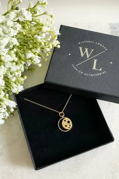 Women Wisteria London Este Moon And Star Necklace