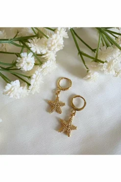 Women Wisteria London Isla Starfish Huggie Hoop Earrings