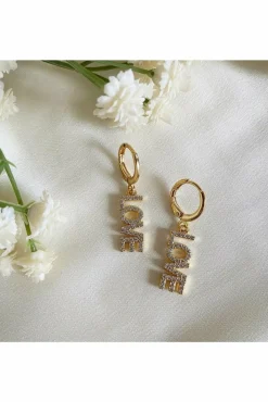 Women Wisteria London Love Huggie Hoop Earrings