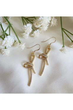Women Wisteria London Mirabelle Cz Bow Earrings