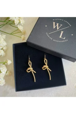 Women Wisteria London Mirabelle Cz Bow Earrings