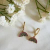 Women Wisteria London Rainbow Huggie Hoop Earrings