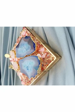 Women Yaa Yaa London 'Hold On' Rose Quartz Statement Earrings