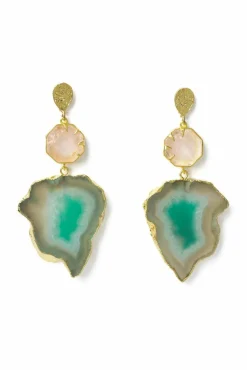 Women Yaa Yaa London 'Hold On' Rose Quartz Earrings