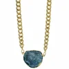 Women Yaa Yaa London Mega Green Gemstone Chunky Gold Necklace