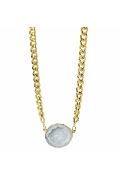 Women Yaa Yaa London Mega Natural Gemstone Chunky Gold Neck