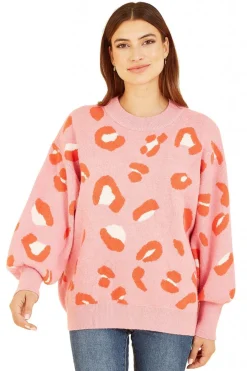 Women Yumi Abstract Animal Print Intarsia Relaxed Jumper