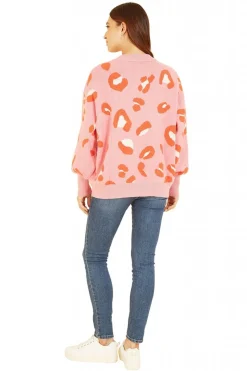 Women Yumi Abstract Animal Print Intarsia Relaxed Jumper