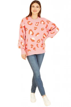 Women Yumi Abstract Animal Print Intarsia Relaxed Jumper