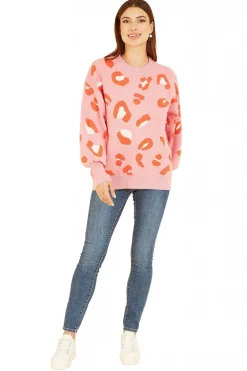 Women Yumi Abstract Animal Print Intarsia Relaxed Jumper